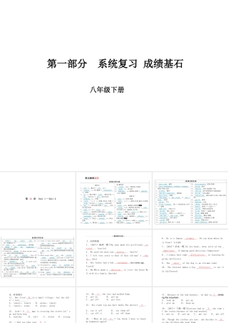 （临沂专版）中考英语总复习 第一部分 系统复习 成绩基石 八下 第12讲 Unit 1-2课件-人教版初中九年级全册英语课件