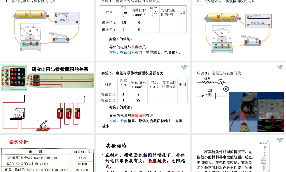 安徽省桐城市嬉子湖九年级物理全册 16.3 电阻课件 （新版）新人教版-（新版）新人教版初中九年级全册物理课件