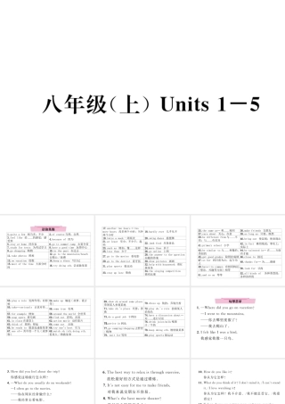 （云南专版）中考英语特训复习 第1编 教材知识梳理篇 八上 Units 1-5课件-人教版初中九年级全册英语课件