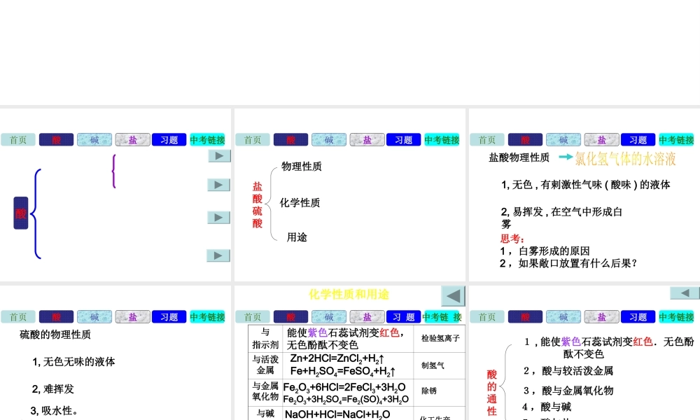 安徽省宿州市萧县刘套中学九年级化学下册《第七章 酸、碱、盐》复习课件 新人教版