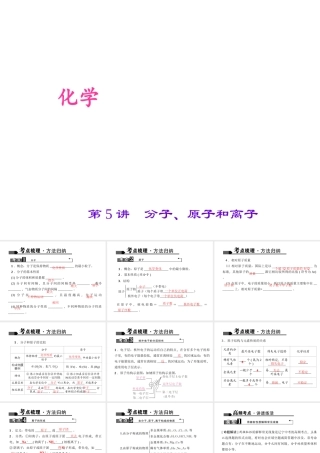 （全国版）中考化学 考点聚焦 第5讲 分子、原子和离子课件-人教版初中九年级全册化学课件
