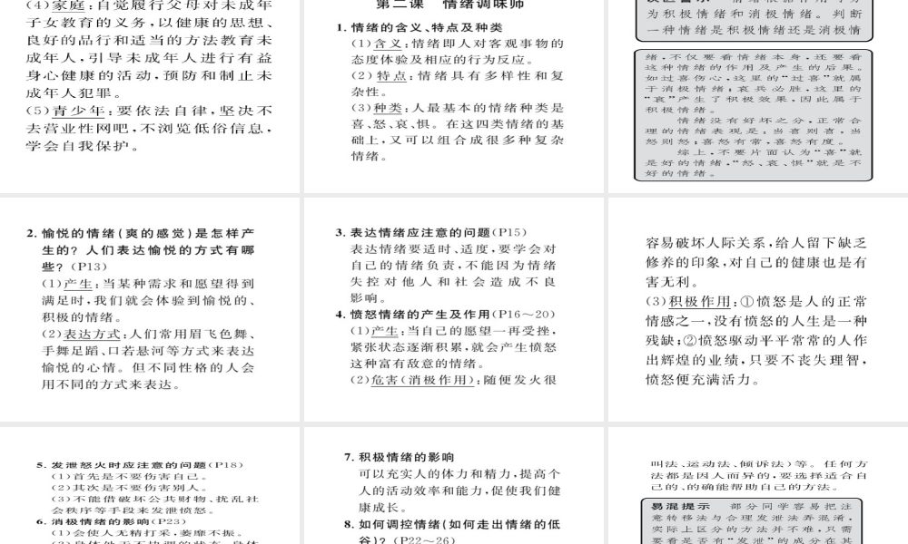 （云南专用）中考政治总复习 七下 第一单元 我是自己的主人（考点链接考点梳理考法探究）课件 人民版-人民版初中九年级全册政治课件