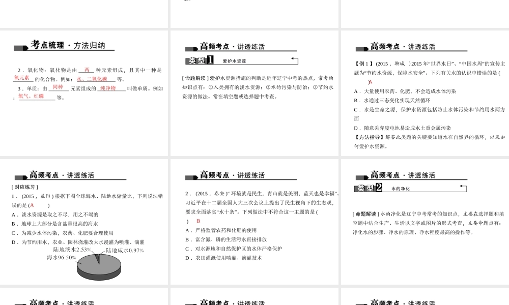 （全国版）中考化学 考点聚焦 第7讲 水课件-人教版初中九年级全册化学课件