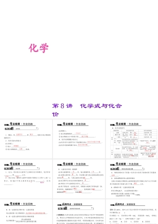 （全国版）中考化学 考点聚焦 第8讲 化学式与化合价课件-人教版初中九年级全册化学课件