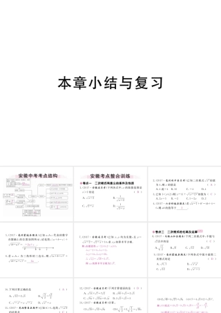 安级数学下册 第16章 二次根式小结与复习练习课件 （新版）新人教版-（新版）新人教级下册数学课件