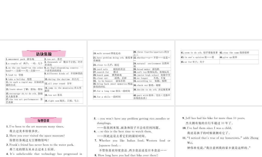 （云南专版）中考英语特训复习 第1编 教材知识梳理篇 八下 Units 9-10课件-人教版初中九年级全册英语课件
