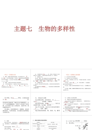 （回归基础） 2013届中考生物 考前查漏补缺《主题七 生物的多样性 》（考前考点梳理）课件 新人教版