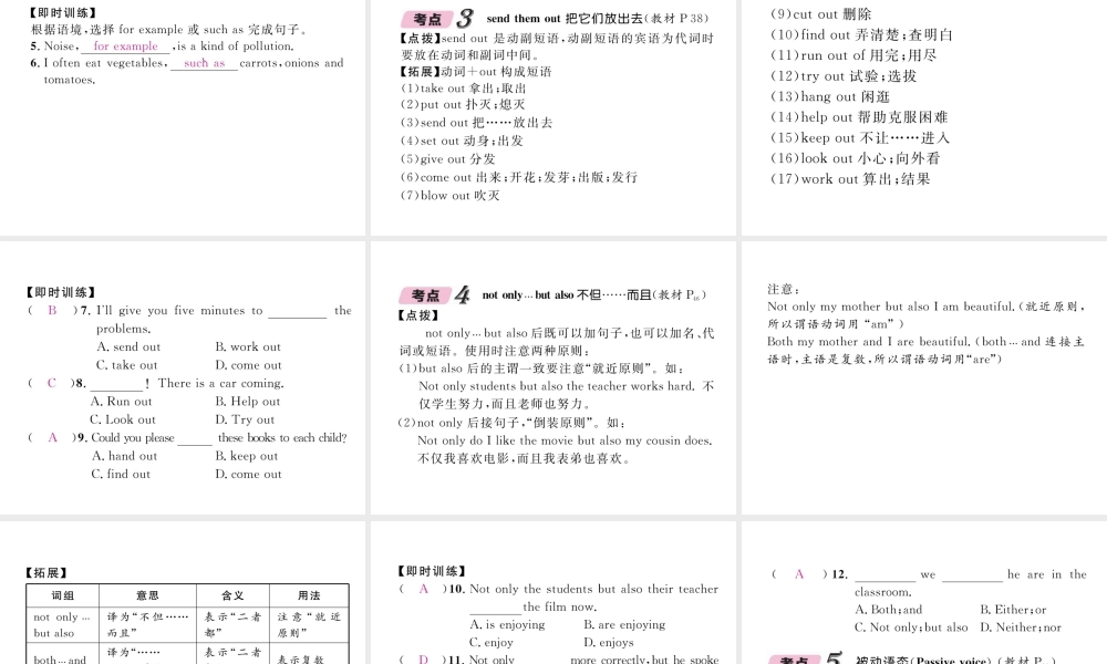 （云南专版）中考英语特训复习 第1编 教材知识梳理篇 九全 Units 5-6课件-人教版初中九年级全册英语课件