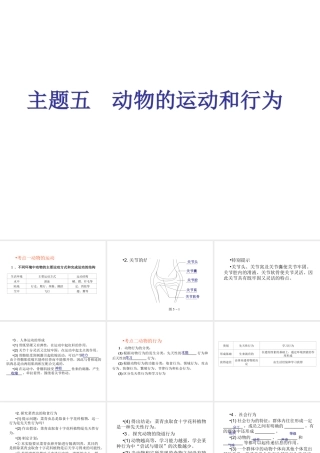 （回归基础） 2013届中考生物 考前查漏补缺《主题五 动物的运动和行为》（考前考点梳理）课件 新人教版