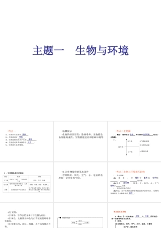 （回归基础） 2013届中考生物 考前查漏补缺《主题一 生物与环境》（考前考点梳理）课件 新人教版