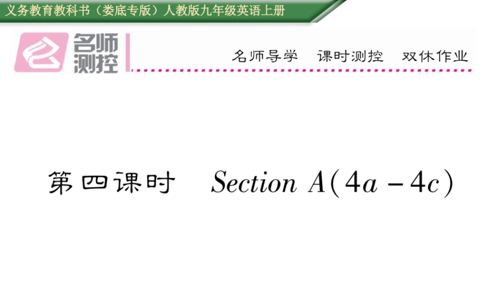 （娄底专版）秋九年级英语全册 Unit 1 How can we become good learners（第4课时）课件 （新版）人教新目标版-（新版）人教新目标版初中九年级全册英语课件