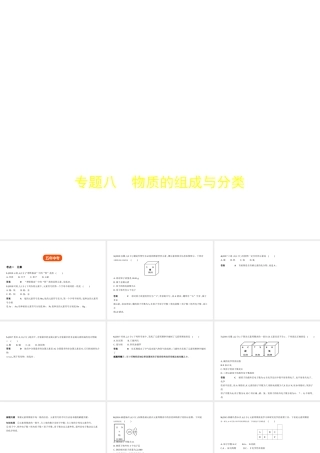 （全国版）中考化学复习 专题八 物质的组成与分类（试卷部分）课件-人教版初中九年级全册化学课件