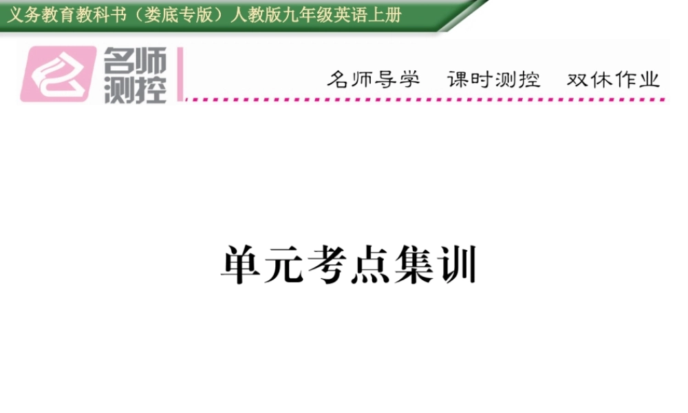 （娄底专版）秋九年级英语全册 Unit 1 How can we become good learners考点集训课件 （新版）人教新目标版-（新版）人教新目标版初中九年级全册英语课件