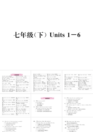 （云南专版）中考英语特训复习 第1编 教材知识梳理篇 七下 Units 1-6课件-人教版初中九年级全册英语课件