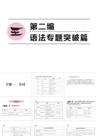 （云南专版）中考英语特训复习 第2编 语法专题突破篇 专题1 名词课件-人教版初中九年级全册英语课件