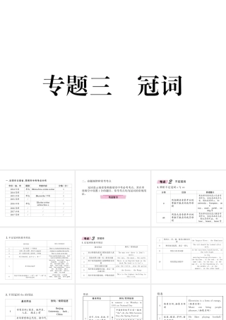 （云南专版）中考英语特训复习 第2编 语法专题突破篇 专题3 冠词课件-人教版初中九年级全册英语课件