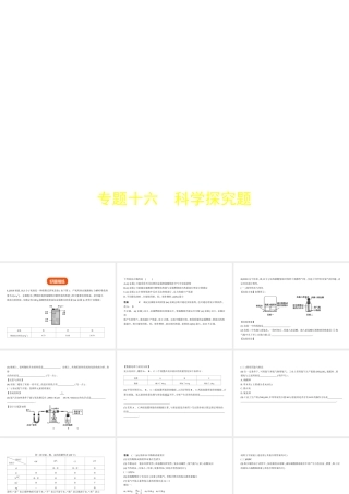 （全国版）中考化学复习 专题十六 科学探究题（试卷部分）课件-人教版初中九年级全册化学课件