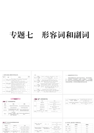 （云南专版）中考英语特训复习 第2编 语法专题突破篇 专题7 形容词和副词课件-人教版初中九年级全册英语课件