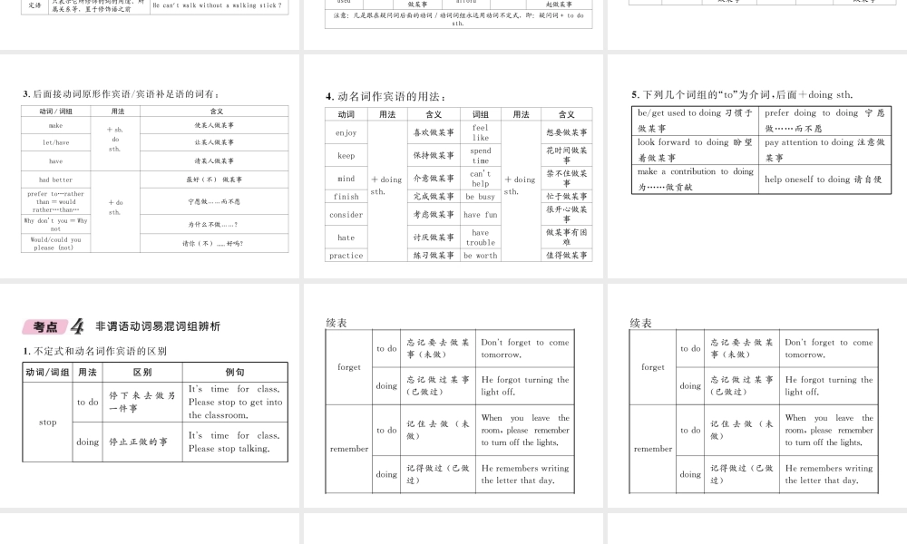 （云南专版）中考英语特训复习 第2编 语法专题突破篇 专题9 非谓语动词课件-人教版初中九年级全册英语课件