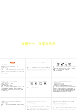 （全国版）中考化学复习 专题十一 化学与生活（试卷部分）课件-人教版初中九年级全册化学课件