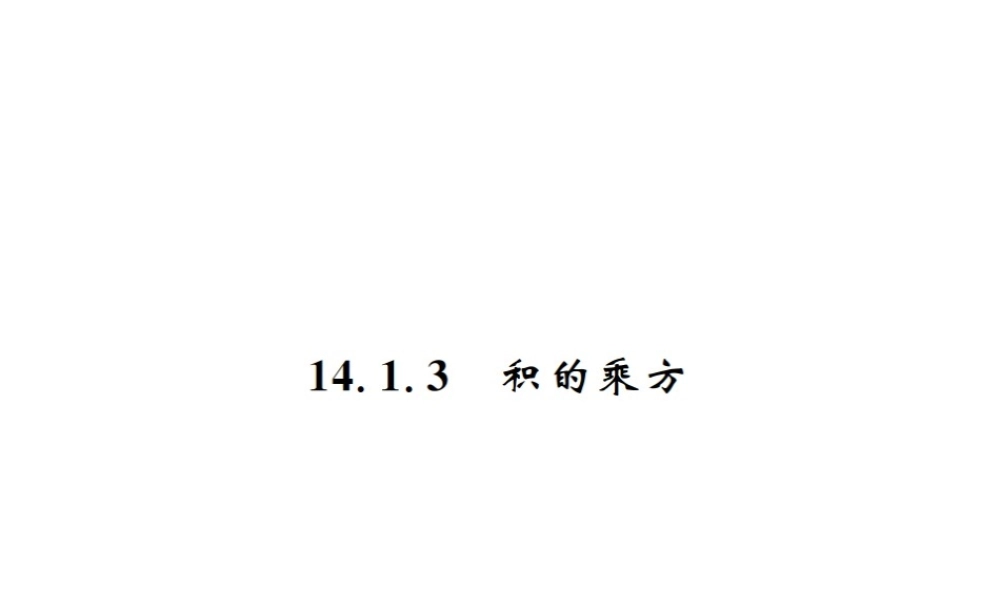 （云南专级数学上册 第十四章 整式的乘法与因式分解 14.1 整式的乘法 14.1.3 积的乘方作业课件 （新版）新人教版-（新版）新人教级上册数学课件
