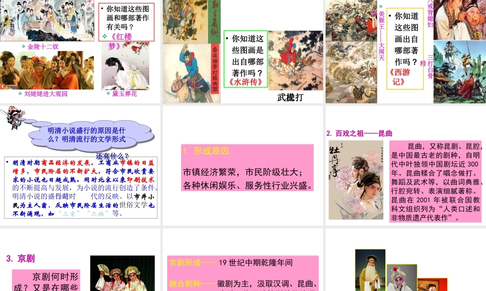 （2016年秋季版）七年级历史下册 第三单元 第21课 明清之际的进步思潮与世俗文化课件 北师大版