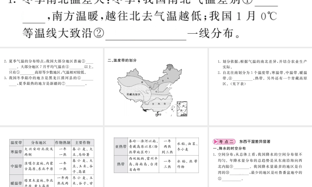 （人教版通用）中考地理一轮复习 八上 第二章 中国的自然环境（第2课时 气候）知识梳理课件-人教版初中九年级全册地理课件