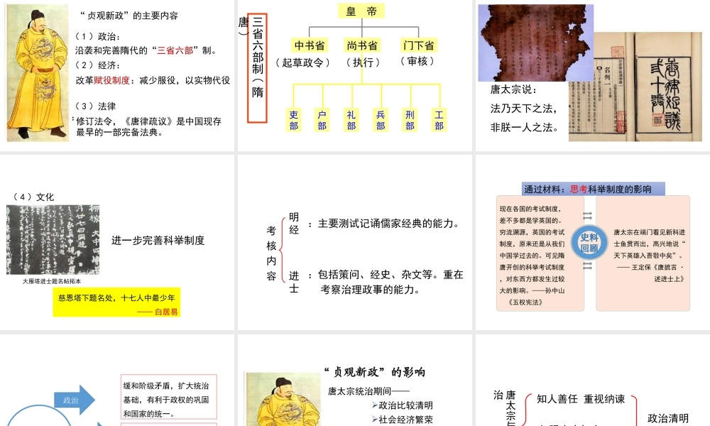 （2016年秋季版）七年级历史下册 第一单元 第2课 唐太宗与贞观之治课件 北师大版