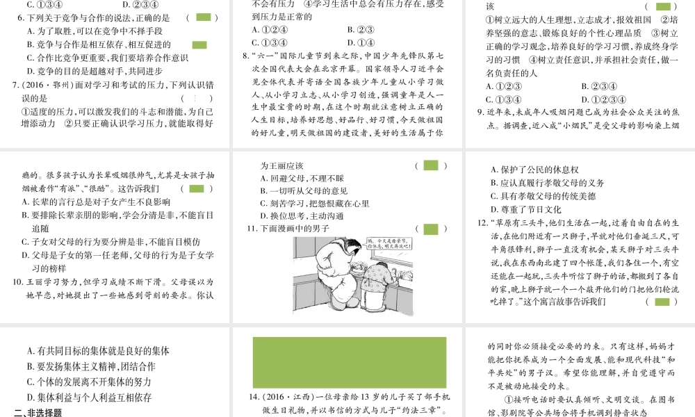 （三省通用）中考政治总复习 第三篇 综合归纳 能力提升课件 人民版-人民版初中九年级全册政治课件