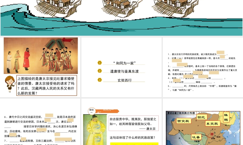 （2016年秋季版）七年级历史下册 第一单元 第4课 民族和睦与中外交流课件 北师大版
