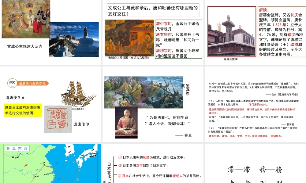 （2016年秋季版）七年级历史下册 第一单元 第4课 民族和睦与中外交流课件 北师大版