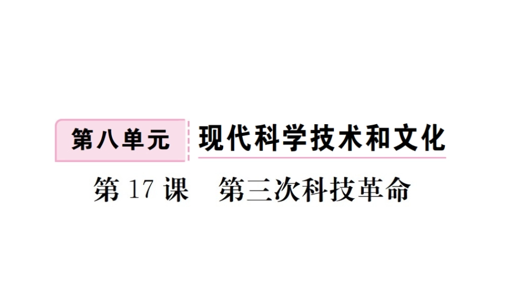 （全国版）九年级历史下册 第八单元 现代科学技术和文化 17 第三次科技革命练习课件 新人教版-新人教版初中九年级下册历史课件