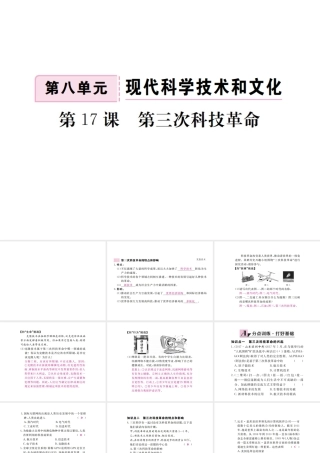 （全国版）九年级历史下册 第八单元 现代科学技术和文化 17 第三次科技革命练习课件 新人教版-新人教版初中九年级下册历史课件