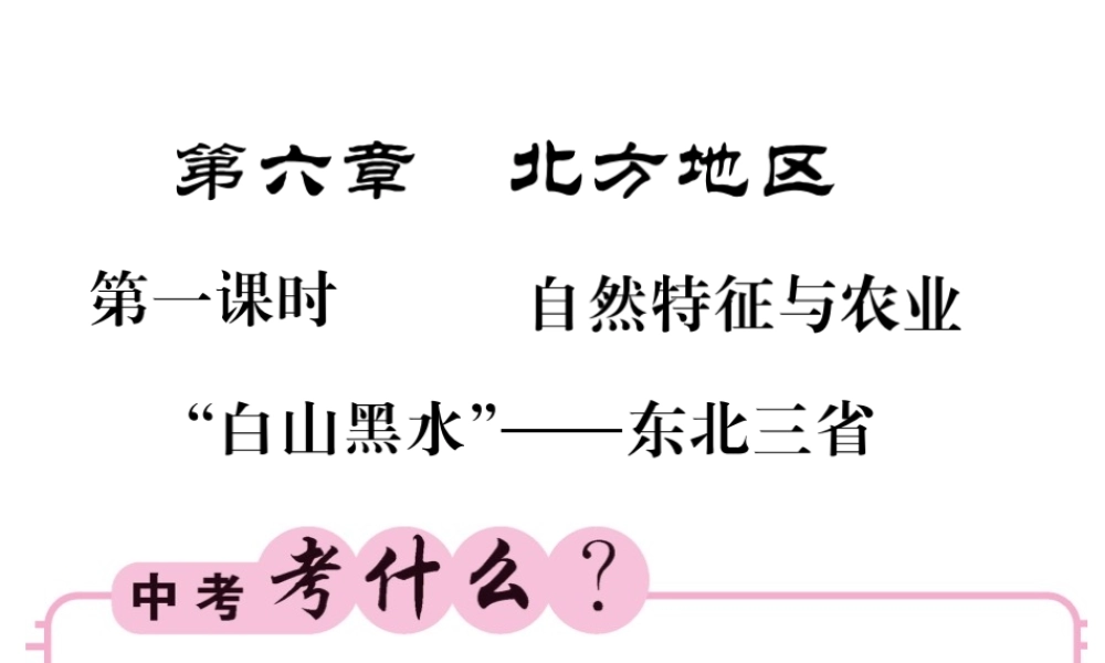（人教版通用）中考地理一轮复习 八下 第六章 北方地区（第1课时 自然特征与农业“白山黑水”东北三省）知识梳理课件-人教版初中九年级全册地理课件