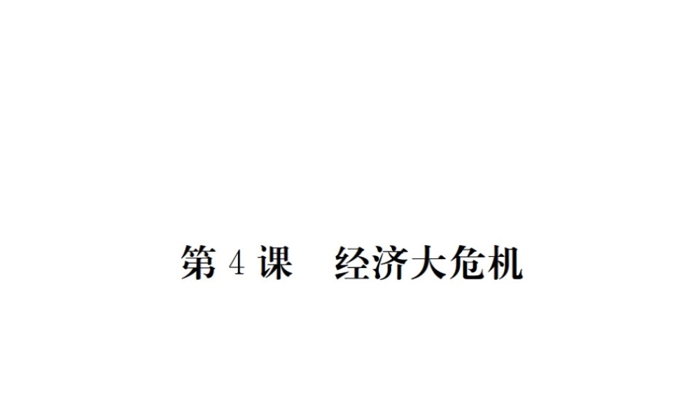 （全国版）九年级历史下册 第二单元 凡尔赛—华盛顿体系下的世界 4 经济大危机练习课件 新人教版-新人教版初中九年级下册历史课件