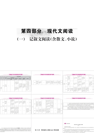 （云南专版）中考语文 第四部分 现代文阅读 第11讲 整体感知、把握文意、理清思路复习课件-人教版初中九年级全册语文课件