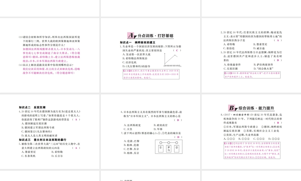 （全国版）九年级历史下册 第二单元 凡尔赛—华盛顿体系下的世界 5 法西斯势力的猖獗练习课件 新人教版-新人教版初中九年级下册历史课件