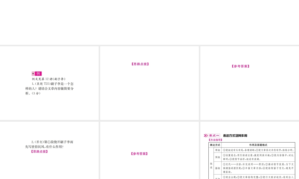 （云南专版）中考语文 第四部分 现代文阅读 第13讲 常见写作手法与拓展延伸复习课件-人教版初中九年级全册语文课件