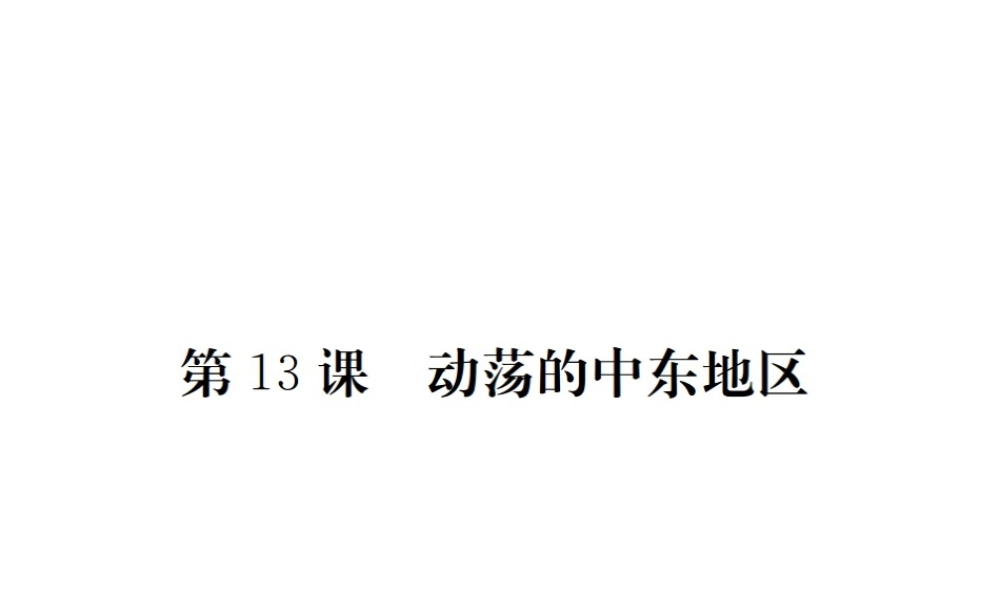 （全国版）九年级历史下册 第六单元 亚非拉国家的独立于振兴 13 动荡的中东地区练习课件 新人教版-新人教版初中九年级下册历史课件