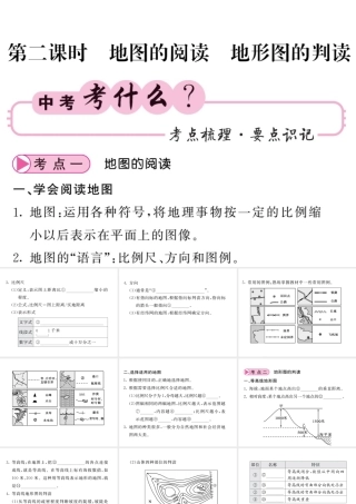 （人教版通用）中考地理一轮复习 七上 第一章 地球和地图（第2课时 地图的阅读 地形图的判读）知识梳理课件-人教版初中九年级全册地理课件