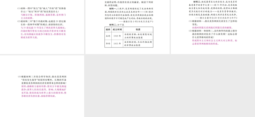 （全国版）九年级历史下册 第七单元 战后世界格局的演变 14 冷战中的对峙练习课件 新人教版-新人教版初中九年级下册历史课件