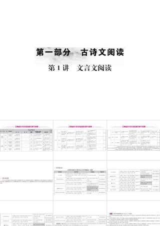 （云南专版）中考语文 第一部分 古诗文阅读 第1讲 文言文阅读复习课件-人教版初中九年级全册语文课件
