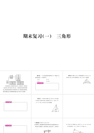 （云南专级数学上册 期末复习（一）三角形作业课件 （新版）新人教版-（新版）新人教级上册数学课件