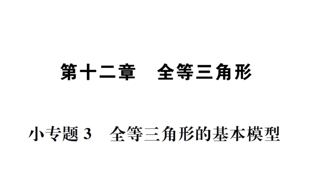 （云南专级数学上册 小专题3 全等三角形的基本模型作业课件 （新版）新人教版-（新版）新人教级上册数学课件