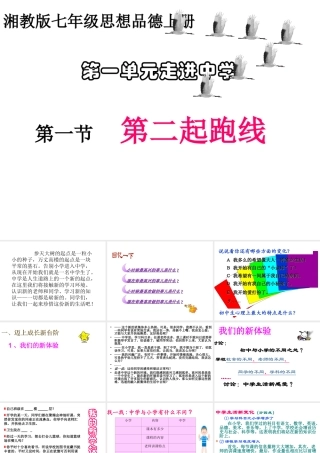 （2016年秋季版）七年级政治上册 第一单元 第一节 第二起跑线课件 湘教版（道德与法治）