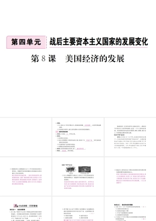 （全国版）九年级历史下册 第四单元 战后资本主义国家的变化 8 美国经济的发展练习课件 新人教版-新人教版初中九年级下册历史课件