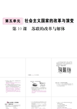 （全国版）九年级历史下册 第五单元 社会主义国家的改革与演变 10 苏联的改革与解体练习课件 新人教版-新人教版初中九年级下册历史课件