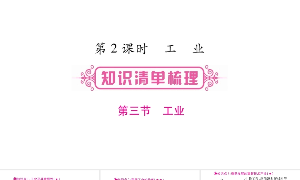 （人教版通用）中考地理总复习 八上 第4章 中国的经济发展 第2课时 工业课件-人教版初中九年级全册地理课件