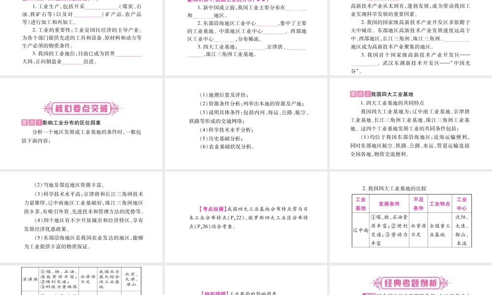 （人教版通用）中考地理总复习 八上 第4章 中国的经济发展 第2课时 工业课件-人教版初中九年级全册地理课件