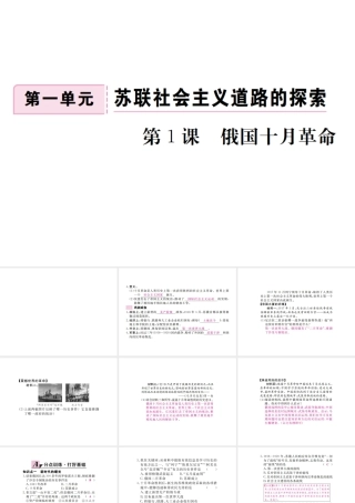（全国版）九年级历史下册 第一单元 苏联社会主义的探索 1 俄国十月革命练习课件 新人教版-新人教版初中九年级下册历史课件